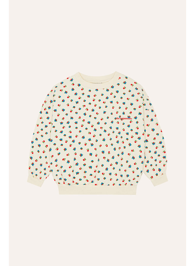 The campamento small flowers allover sweatshirt ecru