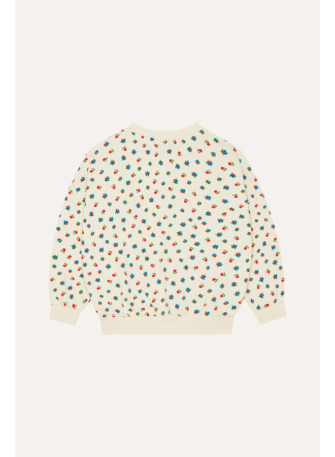 The campamento small flowers allover sweatshirt ecru