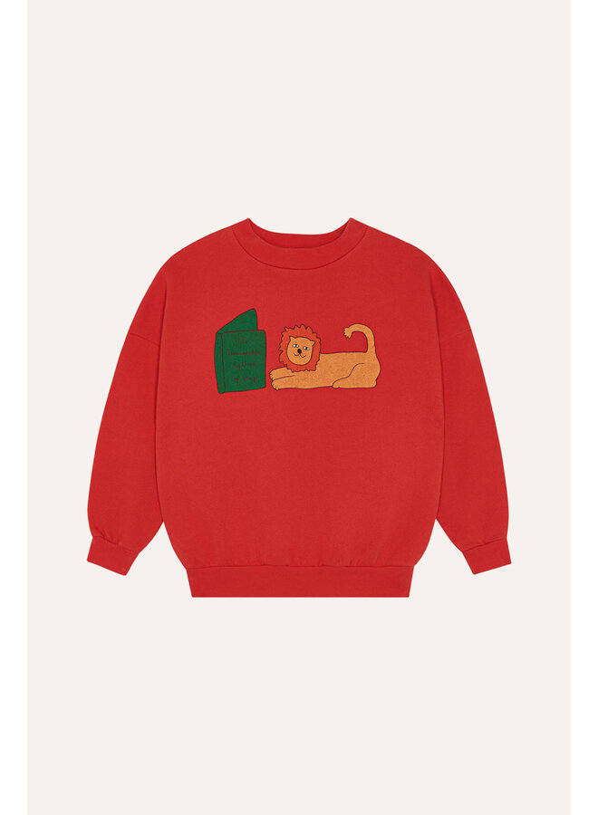 The campamento reading lion sweatshirt red