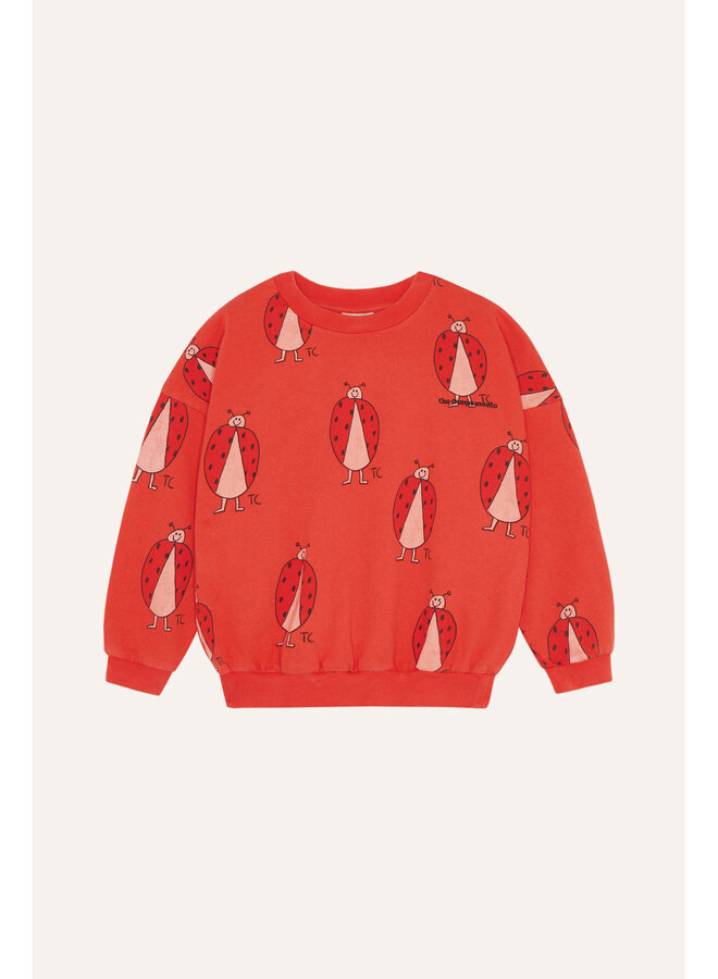 The campamento ladybug allover sweatshirt red