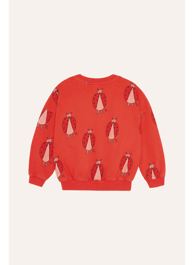 The campamento ladybug allover sweatshirt red