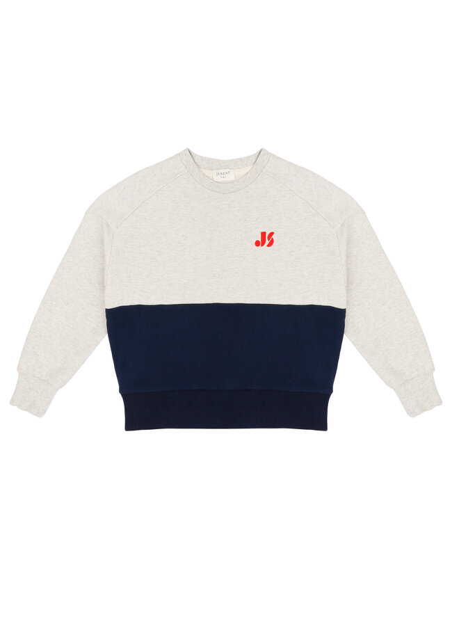 Jenest sammy sweater grey melange navy blue