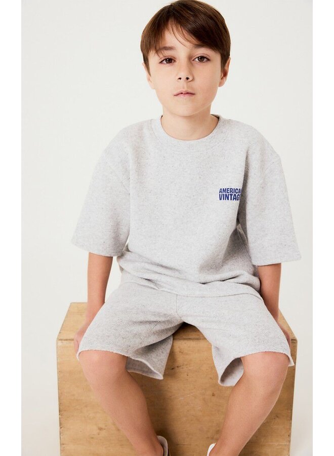 American vintage sweater evona short sleeve gris clair