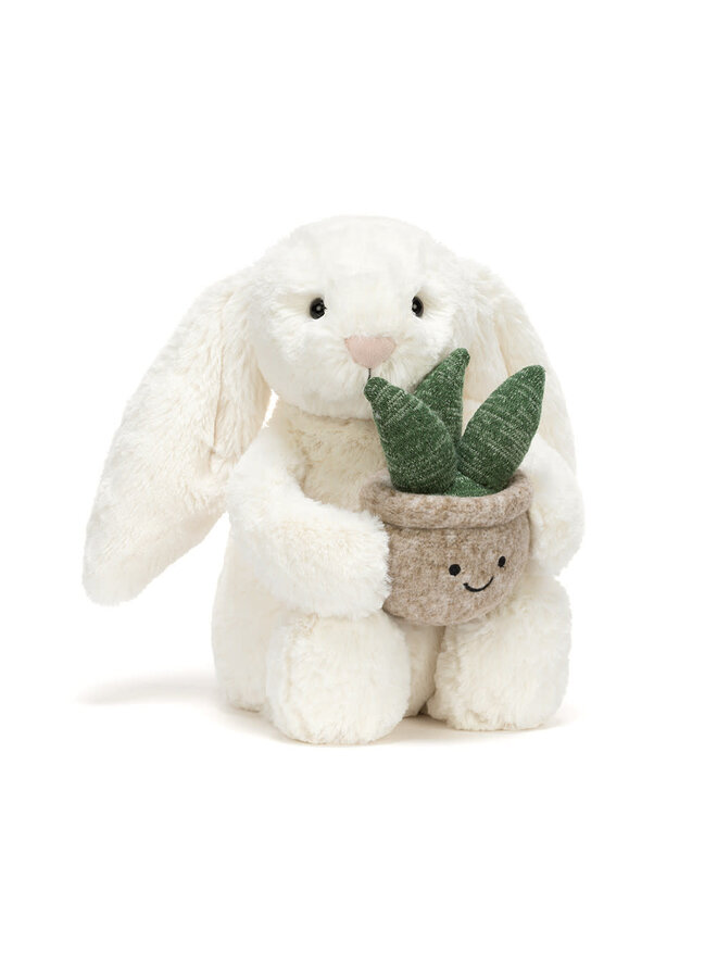 Jellycat cream bunny with plant