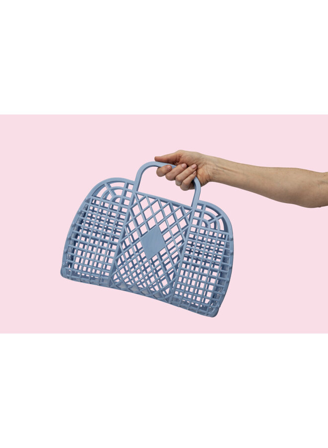 Sun jellies retro basket large cornflower blue