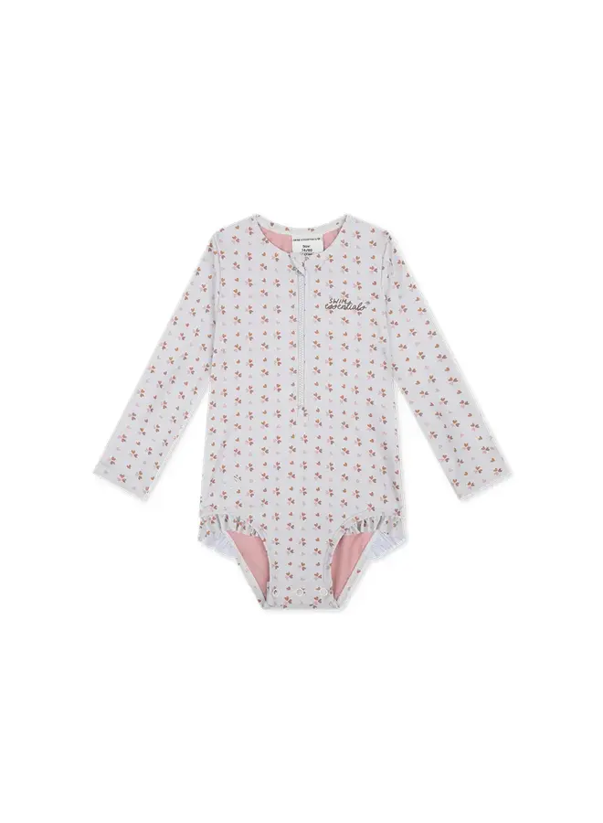Swim essentials UV swimsuit long sleeves pink/cozy hearts