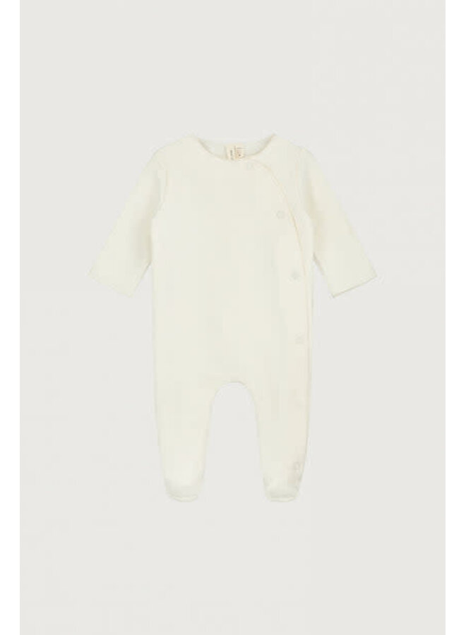 Gray label newborn suit with snaps cream