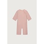 Gray label baby suit with snaps gots faded pink