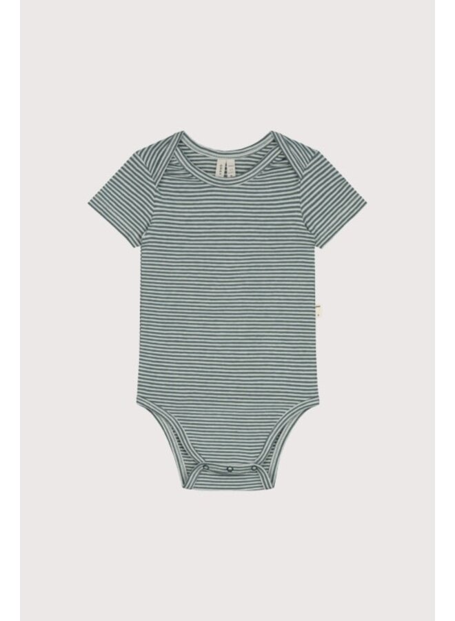 Gray Label baby onesie blue grey/cream