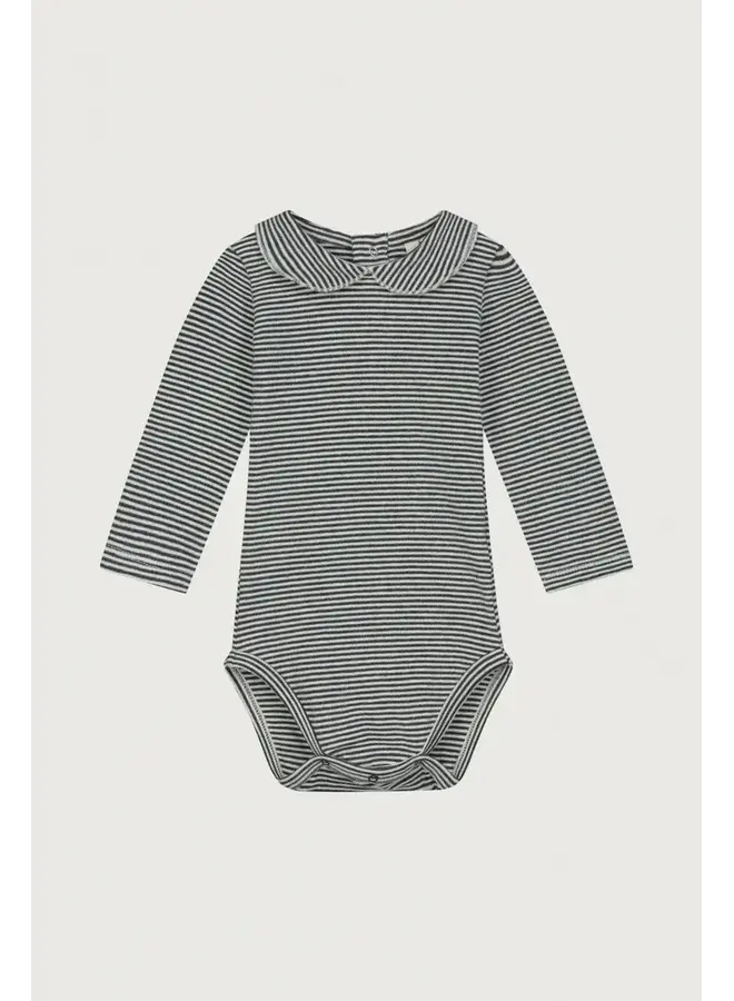Gray Label romper met kraagje Nearly Black/Cream