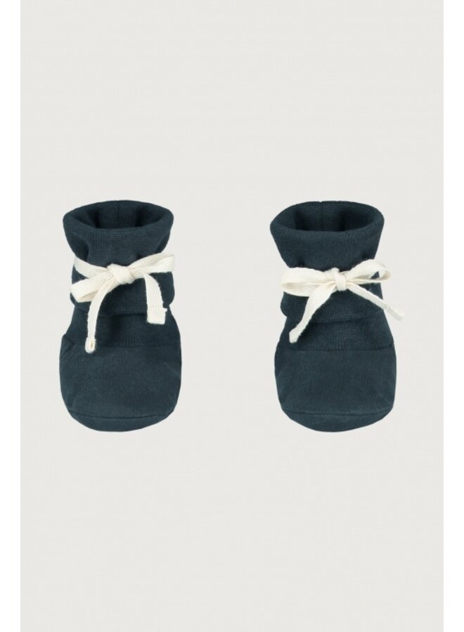 Gray label baby booties blue grey