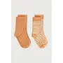 Gray label ribbed socks gots 2-pack melon/cream