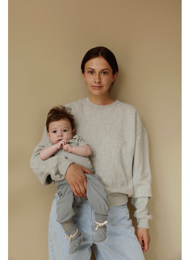 Gray label baby track pants gots stone grey