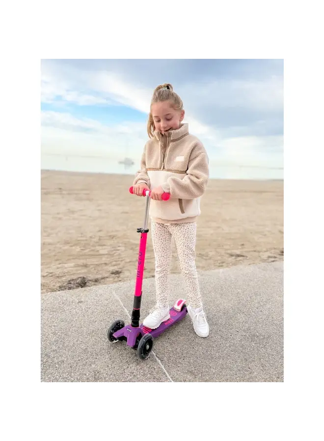 Micro step maxi deluxe inklapbaar LED paars/roze neon