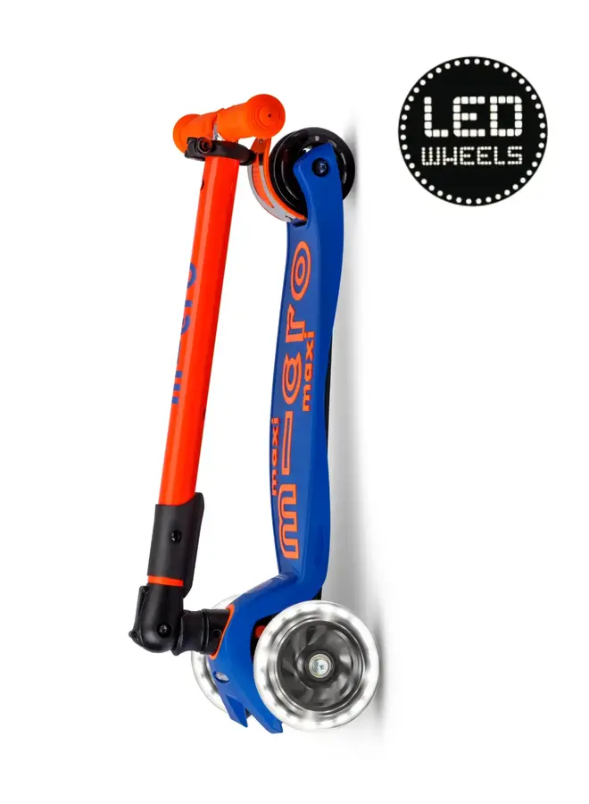 Micro step maxi deluxe inklapbaar LED blauw/oranje neon