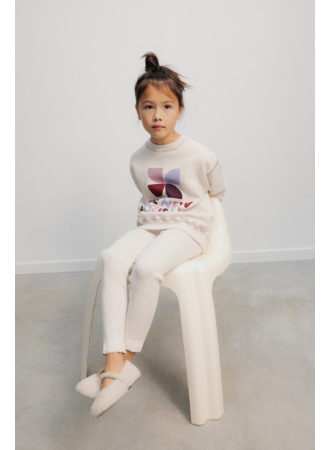 The new society logo sweatshirt whisper white melange multicolor