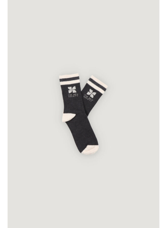 The new society logo socks dark grey melange