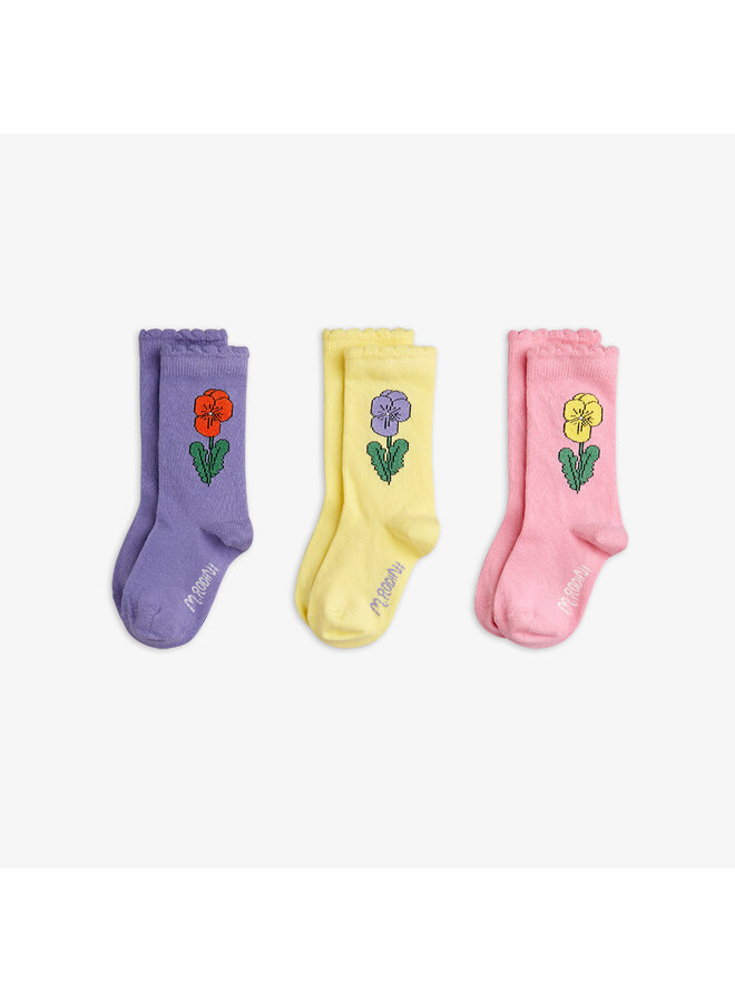 Mini rodini violas 3-pack socks multi