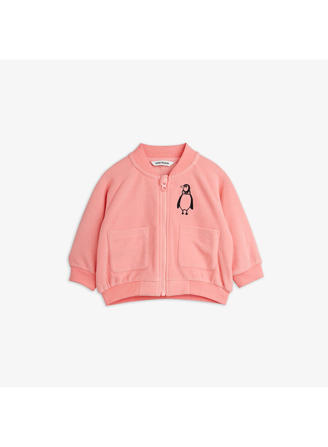 Mini rodini penguin emb microfleece jacket pink