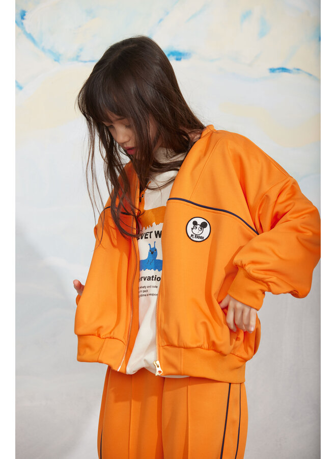 Mini rodini ritzratz patch tracksuit jacket orange