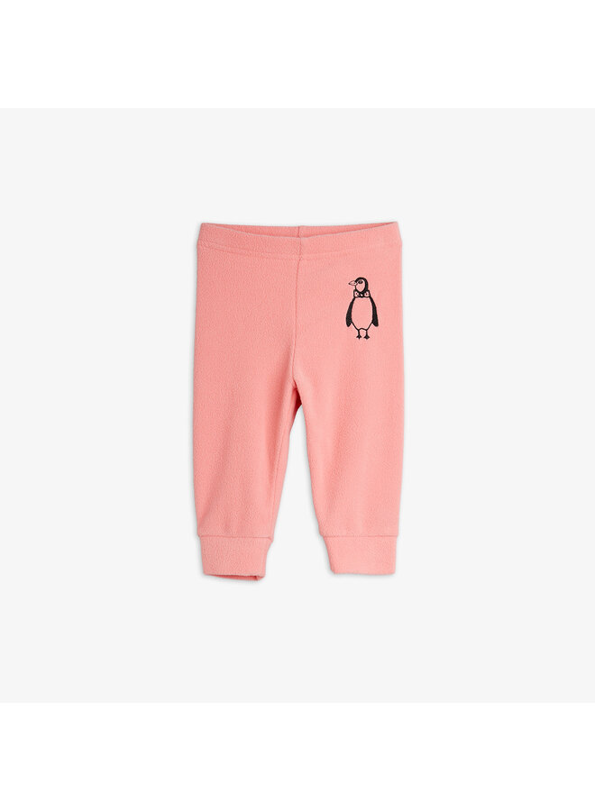 Mini rodini penguin emb microfleece trousers pink