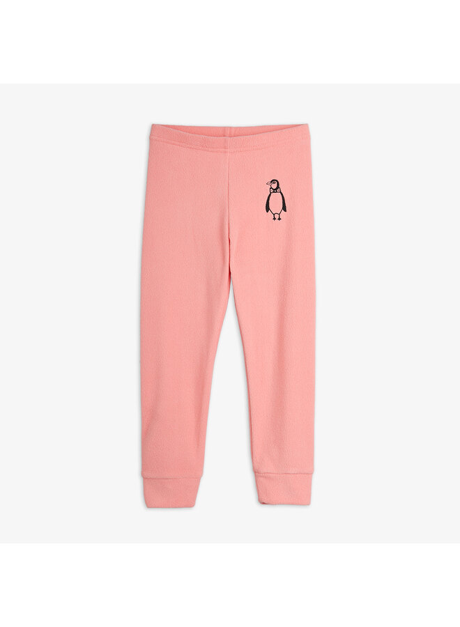 Mini rodini penguin emb microfleece trousers pink