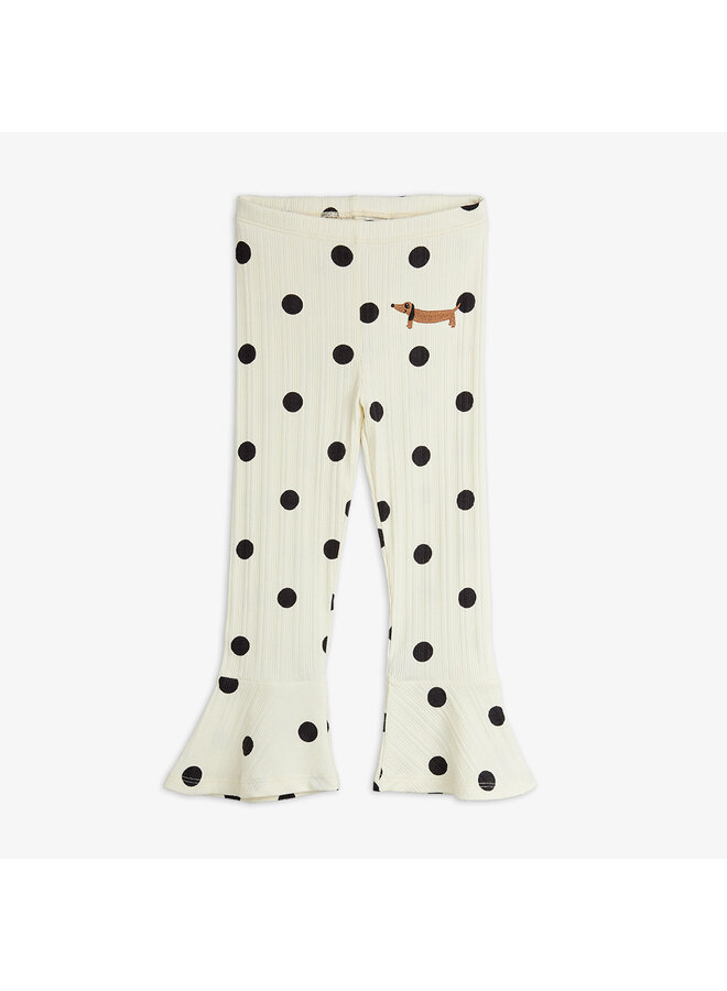 Mini rodini dots aop dog flared trousers off white