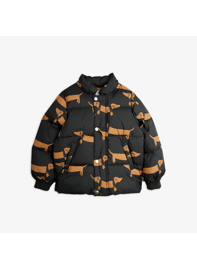 Mini rodini dog aop hooded puffer black