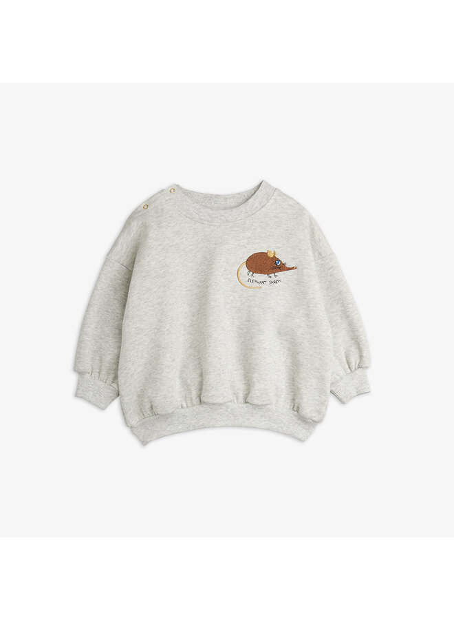 Mini rodini elephant shrew emb sweatshirt grey melange