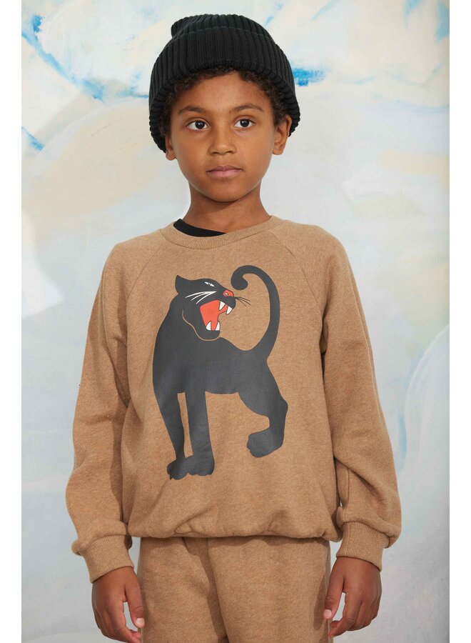Mini rodini panther sp melange sweatshirt brown
