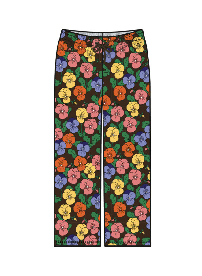 Mini rodini violas aop velour trousers