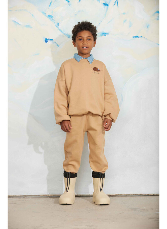Mini rodini elephant shrew emb sweatpants beige