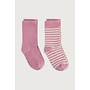 Gray label ribbed socks 2-pack bubblegum/cream
