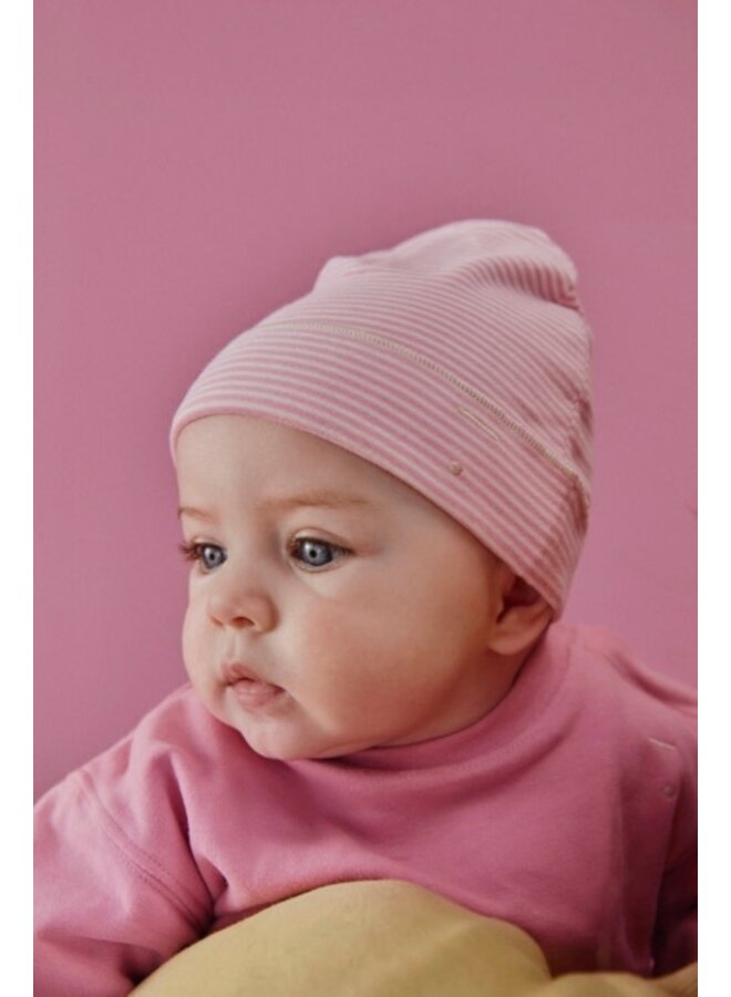 Gray label baby beanie bubblegum/cream