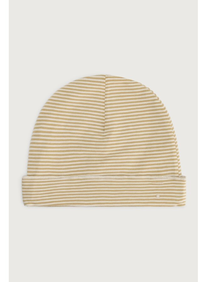 Gray label baby beanie cookie/cream