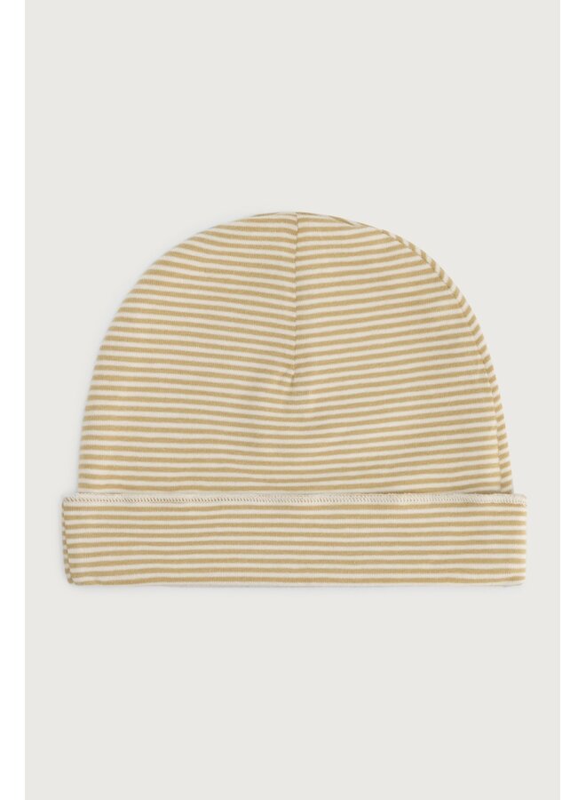 Gray label baby beanie cookie/cream
