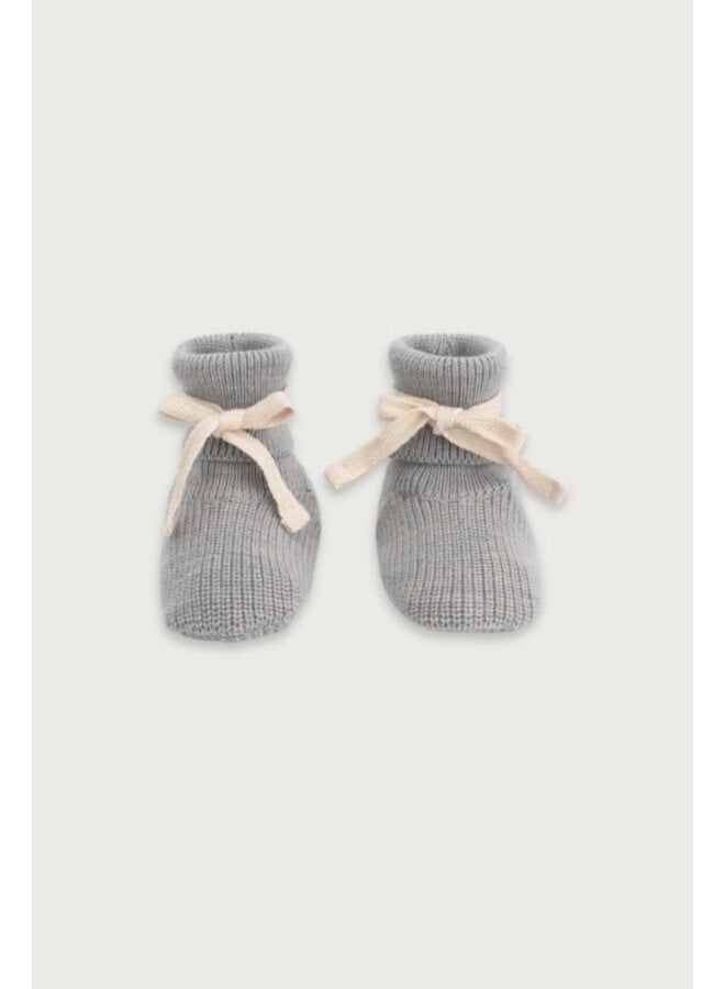 Gray label baby knitted booties gray melange