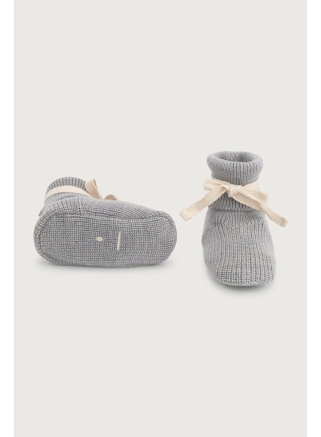 Gray label baby knitted booties gray melange