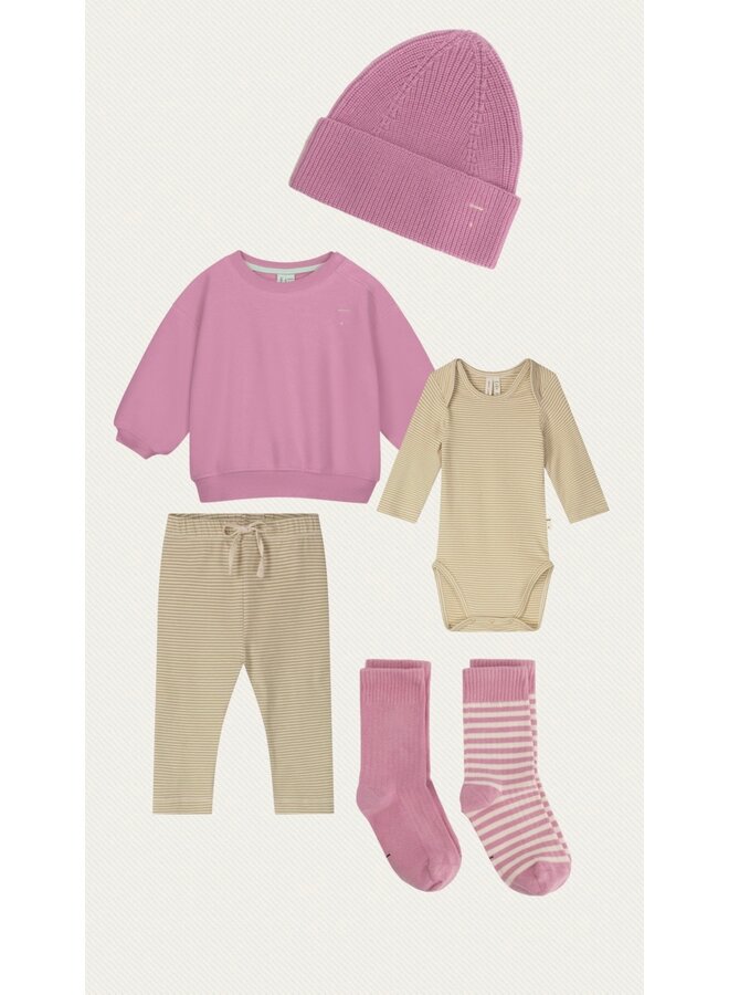 Gray label baby l/s onesie cookie/cream