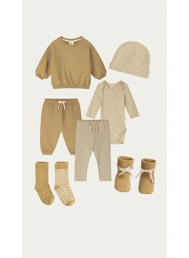 Gray label baby l/s onesie cookie/cream