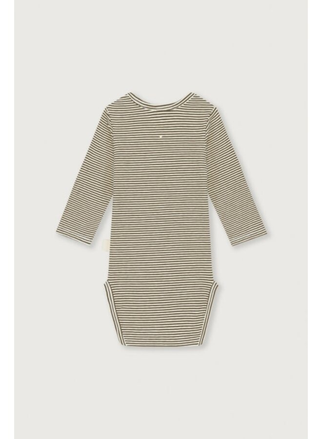 Gray label baby l/s onesie woody/cream
