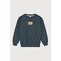 Gray label logo dropped shoulder sweater blue gray/bright cookie