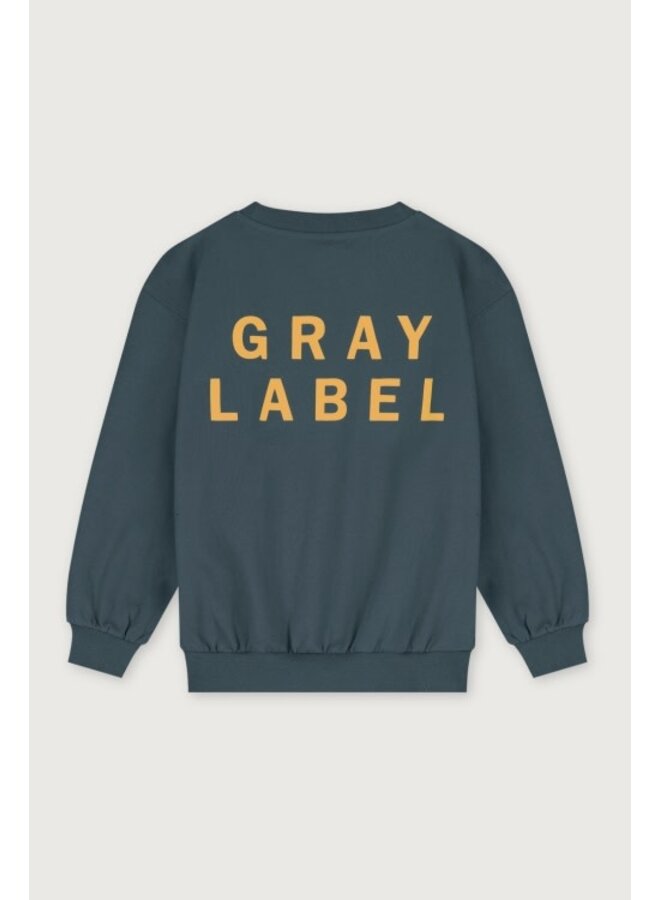 Gray label logo dropped shoulder sweater blue gray/bright cookie