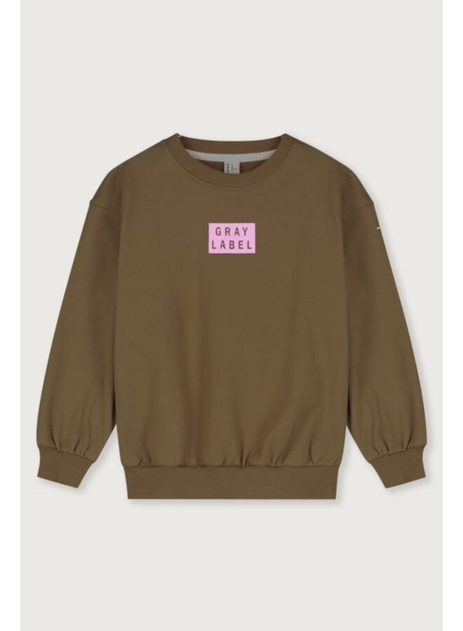 Gray label logo dropped shoulder sweater woody/bubblegum