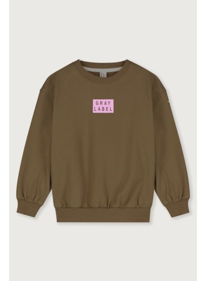 Gray label logo dropped shoulder sweater woody/bubblegum