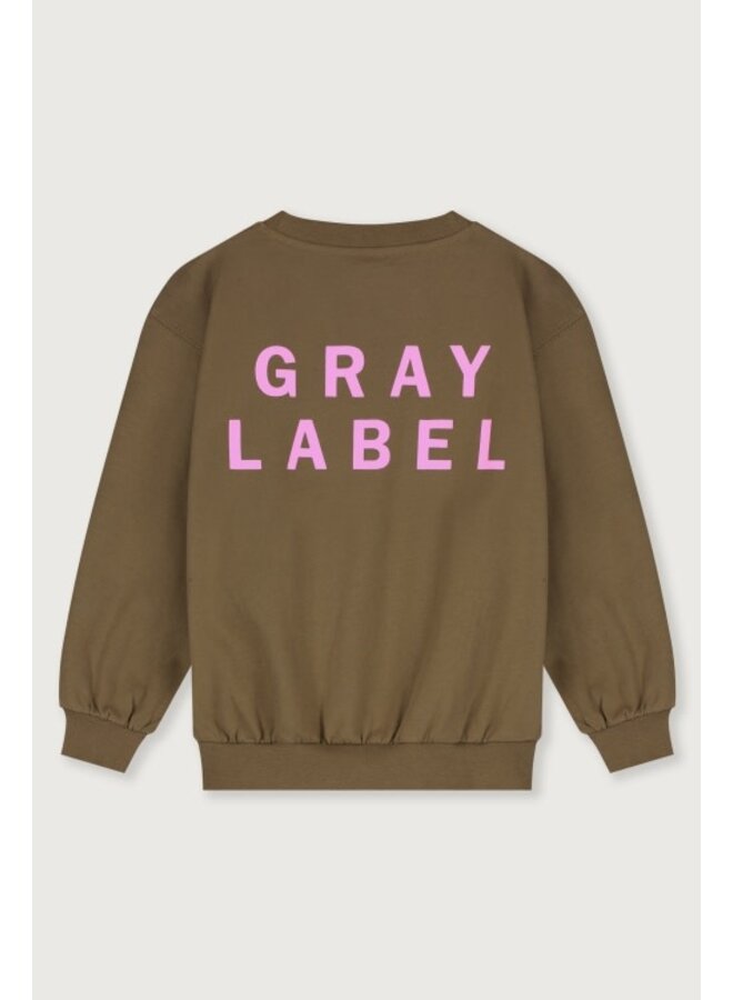 Gray label logo dropped shoulder sweater woody/bubblegum