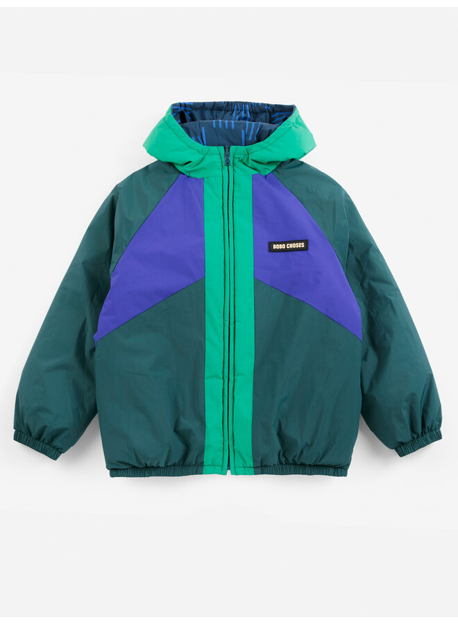 Bobo choses almost moiré allover reversible anorak blue