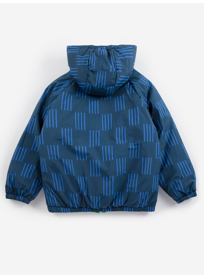Bobo choses almost moiré allover reversible anorak blue