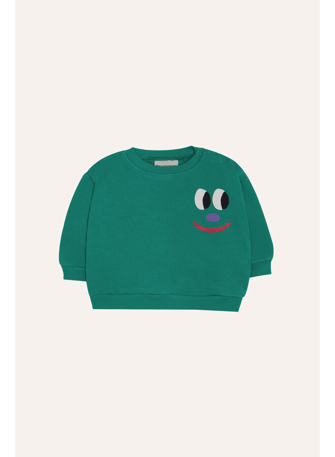 The campamento smiling face green baby sweatshirt
