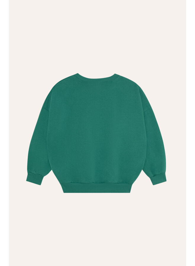 The campamento smiling face green sweatshirt